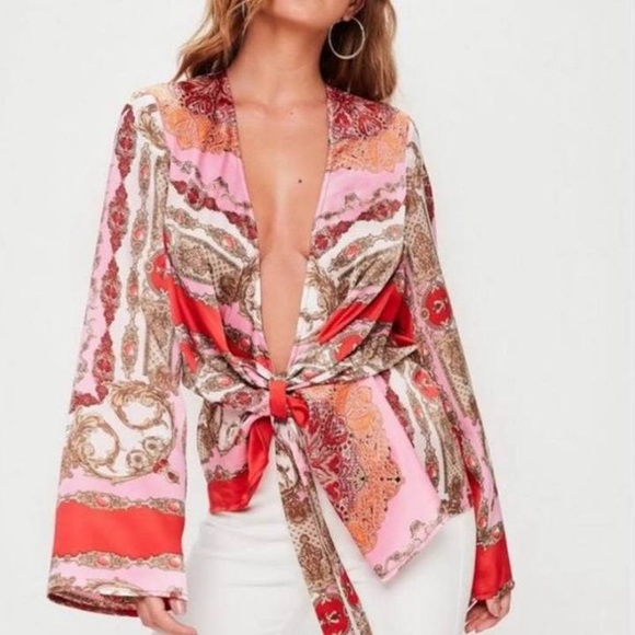 Bold print satin blouse - Picture 1 of 5